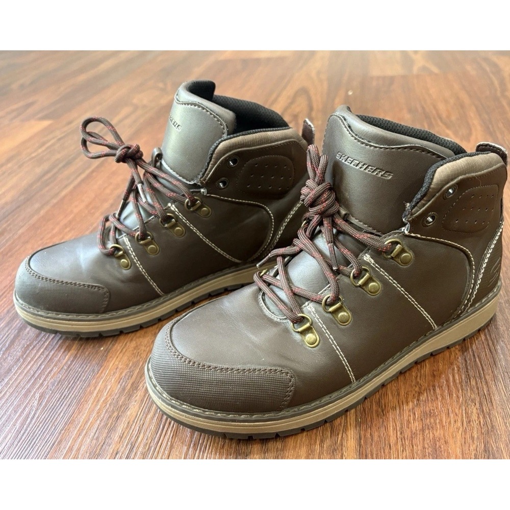 Skechers Boots Boys Size 5 Trekking Hiking‎ Winter Boots Shoes Sneakers Brown